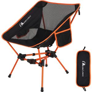 MOON LENCE Portable Camping Chair Backpacking Chair - The 4th Generation Ultralight Folding Chair - Compact, Lightweight Foldable Chairs for Hiking Mountaineering Beach, Fabric