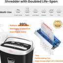 VidaTeco Paper Shredder for Home Office10-Sheet Cross-Cut Shredder with US Patented Cutter, Also Shreds Card/CD/Clip, Paper Shredding Machine for Home Use Heavy Duty with Jam Proof,3.9-Gallon Bin