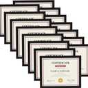 Giftgarden 8.5x11 Wooden Picture Frame Set of 15, Black 8.5 by 11 Certificate Frames for Award Document Diploma Wall or Tabletop Display