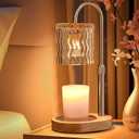 Candle Warmer Lamp Electric Timer: Dimmable Candles Warming Lamps - Height Adjustable Burner Jar - No Flame Scented Melts Wax - All Candle Jars Home Decor Table Light (Ambergold)
