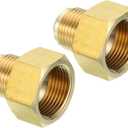 PATIKIL 3/4 Inch Female x 5/8 Inch Male Flare Connector, 2Pcs SAE 45 Degree Brass Adapter Flare Pipe Fitting for Air, Gas Line, Refrigeration, HVAC