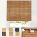 Cordless No Drill Bamboo Roman Shades, Natural Bamboo 22"W x 36"H, 36"W x 22"H-FBA