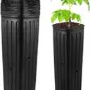 OMISTAR 50 Pcs Plastic Nursery Bags, Fruit Flower Grow Bags, Tall Square Plant Containers, Seedling Flower Starting Pots, Succulent Planters with Drainage Holes for Garden