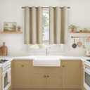 YoungsTex Beige Kitchen Window Curtains 40 Inch Length - Small Blackout Drapes with Grommet Thermal Insulated Privacy for Bathroom Short Windows, 2 Panels, 34 x 40 Inch