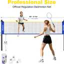 Badminton Set, Portable Outdoor Anti-Sag System Official 20ft x 5ft Easy Setup Durable Net with 4 Rackets, 3 Shuttlecocks & Carry Bag for Backyard, Lawn or Beach Fun
