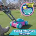 Sunny Days Entertainment Maxx Bubbles Deluxe Bubble Lawn Mower Toy Includes 4oz Bubble Solution | Outdoor Bubble Machine for Kids | Easy to Use, No Batteries Required, Pink