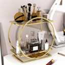 Perfume Organizer for Dresser, 2 Tier Bathroom Counter Organizers and Storage, Gold Makeup Organizer for Vanity, Bathroom Accessories & Decor, Skincare Perfume Trays Cosmetic Display Holder