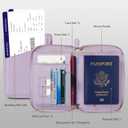 CoBak Passport Holder Cover with Safe Zipper Closure, Premium Passport Wallet for Travel, RFID Blocking Card Case, Waterproof Travel Accessories for Women, Paisley Purple