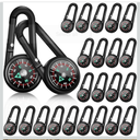 Kanayu Magnetic Compass Keychain Small Pocket Mini Compass Survival Hiking for Adults Camping Backpacking Accessory 24 pcs