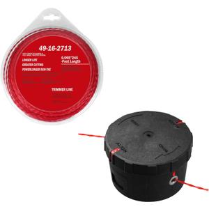 49-16-2714 Easy Load Trimmer Head Replacement for Milwau-kee M-18 String Trimmers & 49-16-2713 Trimmer Line for Milwau-kee Trimmer 2725-20 Weed Eater String -red 0.095-250ft