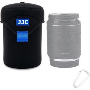 JJC Water Resistant Neoprene Camera Lens Pouch Case, Fold-Over Lens Bag for Mirrorless Lenses Up to 3.1 x 4.6 (D X H) for Canon RF 85mm f/ 2, Nikon Nikkor Z 85mm f/ 1.8, Sigma 16mm f/ 1.4 etc.