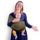 TKKOK Baby Wrap Carrier, Unisex Baby Carrier, Lightweight & Ultra Soft, Easy to Wear Baby Wrap, Perfect for Newborn Toddlers (Navy Blue/Olive)
