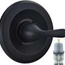 Replacement for Delta Classic 13 Series Single-Function Trim Kit, T13020-BL Matte Black Shower Handle, Fit Delta Shower Valve R10000 Series (Cartridge Included) 