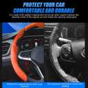 Car Steering Wheel Cover, 3PCS/Set Anti-Skid Segmented Vehicle Protector, Butterfly Comfortable Grip Automotive Interior Protective Guard Accessories, Universal for SUV, Sedan, Truck (Orange)