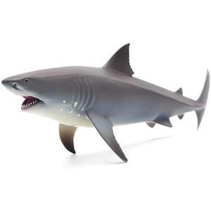 Gemini&Genius Realistic Great White Shark Action Figure - Ocean Shark Gift, Birthday Party & Baby Shower Cake Topper, Bath & Swimming Toy