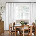 Thick Linen White Curtains 90 Inches Long for Living Room Bedroon Aesthetic Pinch Pleated Drapes with Hooks Rings Back Tab Light Filtering Semi Sheer Ceiling Floor Custom Made Memory Trained Curtain