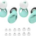 Ear Plugs for Sleep Noise Cancelling, 2 Pair Noise Reduction Soft Silicone Earplugs for Concert, Work, Travel, Focus & Noise Sensitivity Silicone Hearing Protection Earplugs with 6 Ear Tips Green