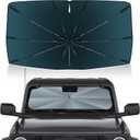 Autorder Windshield Sun Shade Umbrella for 2021-2025 Ford Bronco Accessories,Upgraded Ice Crystal Material,Easy Setup Umbrella Sunshade for Car Windshield,100% Sun Blocking(Not for Bronco Sport)