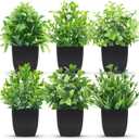 Der Rose 6 Pack Fake Plants Mini Artificial Plants for Home Office Farmhouse Bathroom Shelf Decor Indoor
