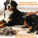 Poodle Dematting Fur Rake Comb Brush for Dogs and Cats - Long 2.5" Steel Safety Blades Metal Comb for Detangling Matted or Knotted Undercoat Hair (Orange)