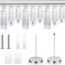 Henoyso 36 Inch Aluminum Slide Check Rack with 2 Pcs Receipt Holder Spike Desk Receipt Storage Restaurant Food Truck Ticket Holder Accessories Silver Bill Order Display Rail for Kitchen Bar(No Slot)