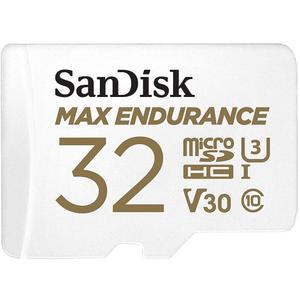 SANDISK 32GB MAX Endurance microSDHC Card with Adapter for Home Security Cameras and Dash cams - C10, U3, V30, 4K UHD, Micro SD Card - SDSQQVR-032G-GN6IA