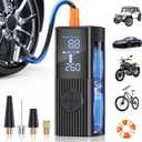 Tire Inflator Portable Air Compressor, 180PSI and 3X Faster Portable Air Compressor with Digital Pressure Gauge, Cordless Air Pump with Powerful Battery, for Car, Motorcycle, Bike, Ball (Light Black)