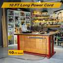 Long Surge Protector Power Strip,16 Outlet Heavy Duty Power Strip Metal Power Bar,10 FT Long Extension Cord with Circuit Breaker for Garage, Workshop, Industrial(125V/1875W, ETL Listed)