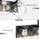 Bathroom Light Fixtures, 4-Light Black and Brushed Nickel Bathroom Vanity Light, 26 Inch Modern Wall Sconces with Globe Clear Glass Shade, Vanity Lighting Fixtures Over Mirror, VL195-KN-4