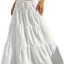 Verdusa Women's Boho Skirt Flowy Flared Ruffle Summer Long Maxi Skirts Going Out Outfits S
