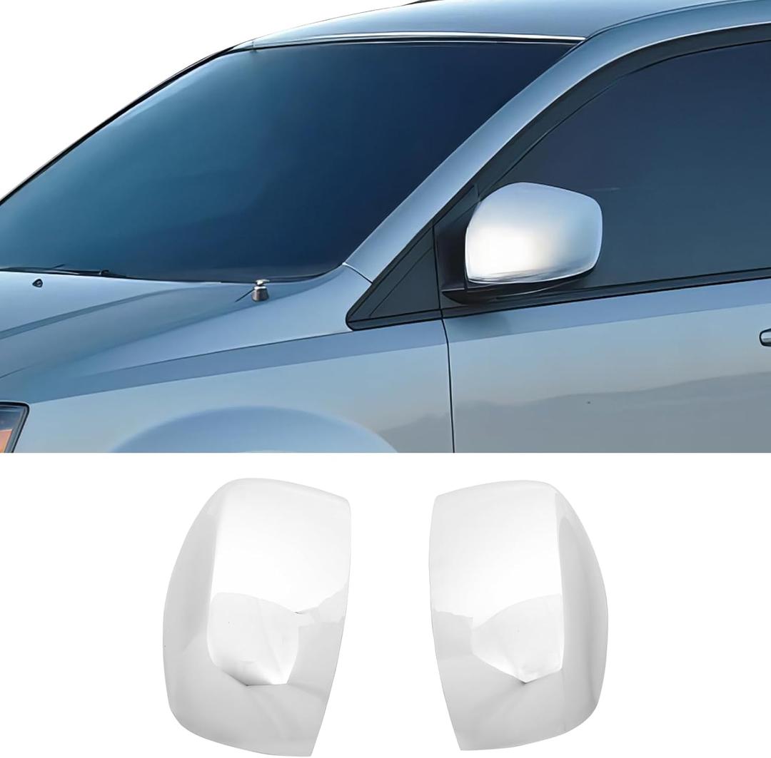 IKON MOTORSPORTS Chrome Side Mirror Covers, Compatible with 2008-2016 Chrysler Town & Country & 2008-2020 Dodge Grand Caravan & 2009-2014 VW Routan, Rear View Mirror Protector Cap 2 PCS