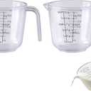 2PCS Liquid Measuring Cups, OLULU Plastic Measuring Cup Set for Baking, Cooking and Prepping Drinks ( ¾ Cups, Clear)