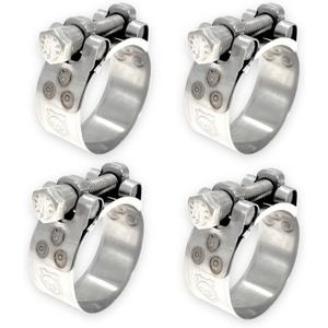 TT Heavy Duty Hose Clamps, 304 Stainless Steel T-Bolt Clamp, Adjustable Range 36-39 mm, Solid T-nuts and Wide Band for 1.5 inch Exhaust Clamp(1.42-1.54 inch, 4 Pack)