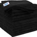 HOMEXCEL Microfiber Cleaning Cloths 12 Pack, Premium 16 x 16 inch Microfiber Towel for Cars, Ultra Absorbent Car Washing Cloth, Lint Free Streak Free Wash Cloths for Car, Kitchen, and Window, Black