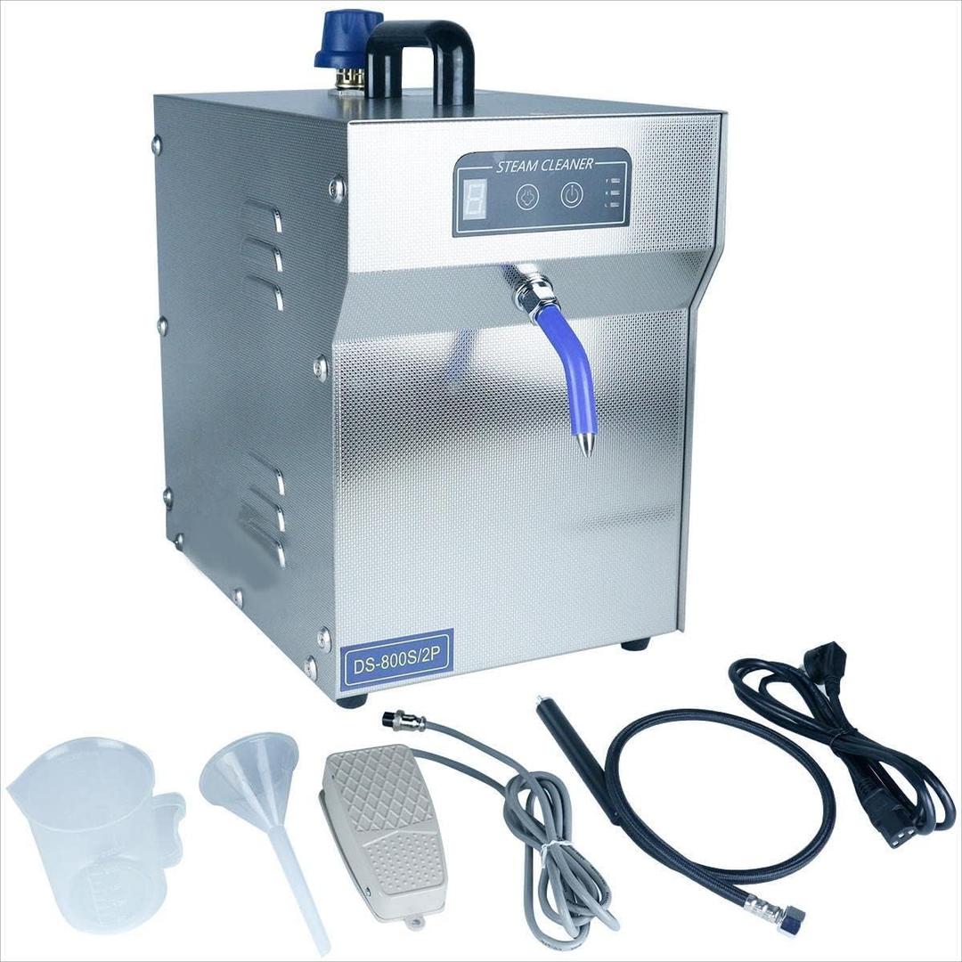 Jewelry Steam Cleaner Machine Professional High Pressure Jewelry Cleaning Steamer Pro Jewelry Cleaners Best Jewelry Cleaner with Foot Pedal Control Fix & Nozzle Hose 2L Auto Water Supply
