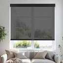 Persilux Free-Stop Cordless Roller Shades for Windows Light Filtering Shades, 5% Openness Solar Screen Semi Sheer Roller Blinds UV Protection for Office and Home. Easy to Install 58" W x 72" H, Black