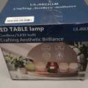 Cordless Mushroom Lamp-Modern Small Battery Operated Table Lamp with Timer for Home Decor,Aesthetic Glass Battery Powered Lamp for Bedroom/Kitchen/Living Room/Shelf Decor(White&Blue) (white color dot-corded)