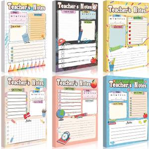 Eaasty 6 Pack Kids Pretend Play Notepads 4x6 Inch, Teachers | 6 Career Themes Dental Police Vet Makeup Restaurant, 40 Pages per Notepad for Toddlers Imaginative Activity and Learning