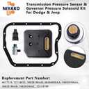 A500 A518 A618 46RE 47RE 48RE Transmission Governor Pressure Solenoid Transducer with Filter Gasket Replacement# 52118652 4617210 Fit Ram 1500 2500 3500 Grand Cherokee