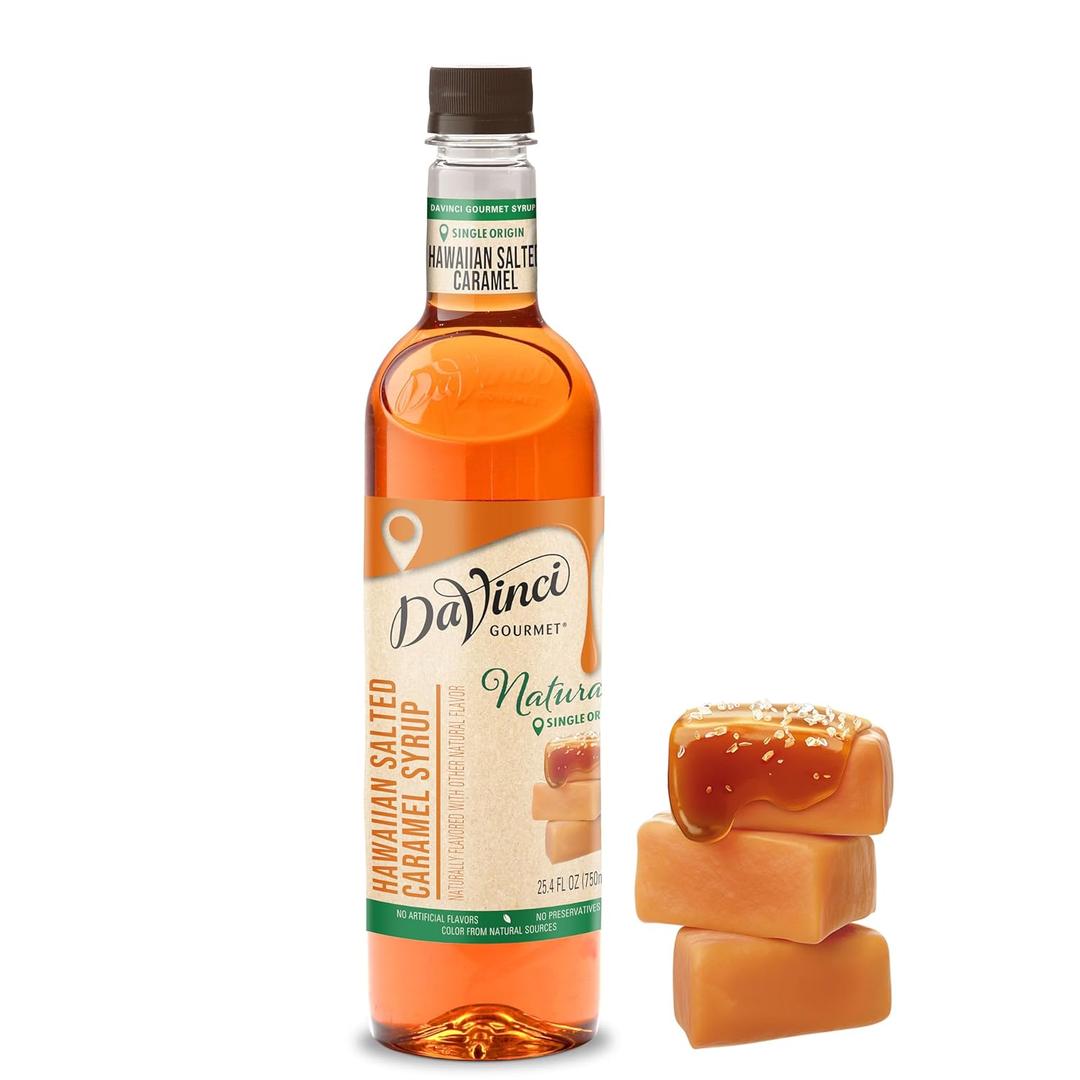 DaVinci Gourmet Naturals Hawaiian Salted Caramel Syrup, 25.4 fl oz (Pack of 1)