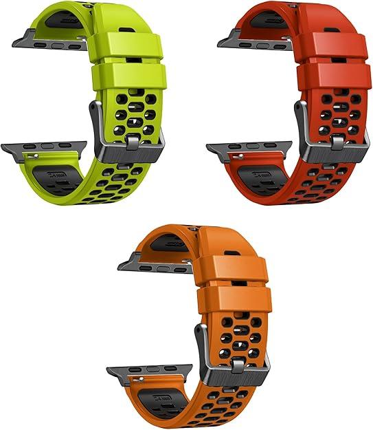 Sport Band for Apple Watch Ultra 2 49mm 45mm 44mm 42mm Breathable Rubber Strap for iWatch SE 1 2 Series 4 5 6 7 8 9 for men women