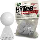 BirTee Golf Tees - PRO Speed Plus with Flexibility & Durability - 8 Pack. Indoor Golf Tees/Golf Simulator Tees/Winter Plastic Golf Tees (White)