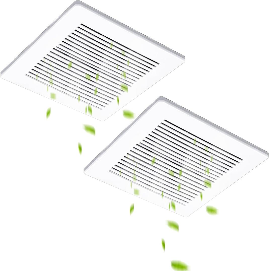 2 Pcs 11 x 11 in Bathroom Exhaust Fan Cover Replacement Parts for Square Bathroom Vent Cover Washroom Ceiling Fan Grille Ventilation Grille