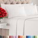 King 6 Piece Sheet Set - Comfy Breathable & Cooling - Ultra Soft Hotel Luxury Bedding Set w/ 8-16 Inch Deep Pockets - 1 Flat & 1 Fitted Sheet & 4 Pillowcases - Wrinkle Free & Easy Care - Antique White