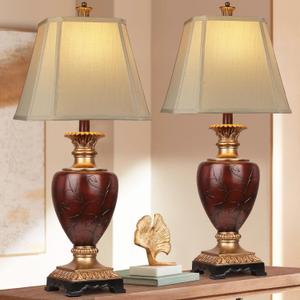 Hamucd 29 Tall Farmhouse Bedside Table Lamps Set of 2,3-Color Temperature Dimmable Rustic Accent Lamps for Living Room,Vintage Traditional Bedroom Night Stand for Retro Decor