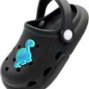 POPO PEA Toddler Little Kids Garden Clogs Boys Girls Slip on Sandals Slides Water Shoes Children Swim Beach Pool Slipper, Black, 220