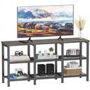 Furologee TV Stand, 43 Inch Entertainment Center with 3-Tier Storage Shelves, Industrial Media Console Table for TVs up to 50 Inch, Television Stands for Living Room, Bedroom, Light Black Oak