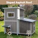 Outdoor Cat House for 2-3 Cats, 2-Story Weatherproof Wooden Cat Shelter with Feeding Station, Openable Asphalt Roof, 3 Rooms & 3 Escape Doors Gray