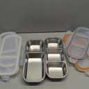 6Pack Stainless Steel Snack Containers for Kids Adults, Reusable 3 Compartment Snackle Box Container with Leakproof Lids Metal Bento Lunch Boxs Food Storage Containers for Travel Picnics Office School