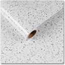 CRE8TIVE Large Size 36"x118" White Granite Contact Paper for Countertops Granite Peel and Stick Wallpaper Removable Self Adhesive Glossy Marble Countertop Contact Paper Waterproof for Bathroom Kitchen